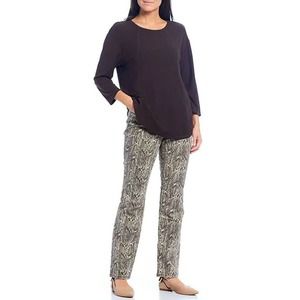 Westbound Woman Size 22W Brown Python Snake Print 5-pocket Slimming Jeans Pants